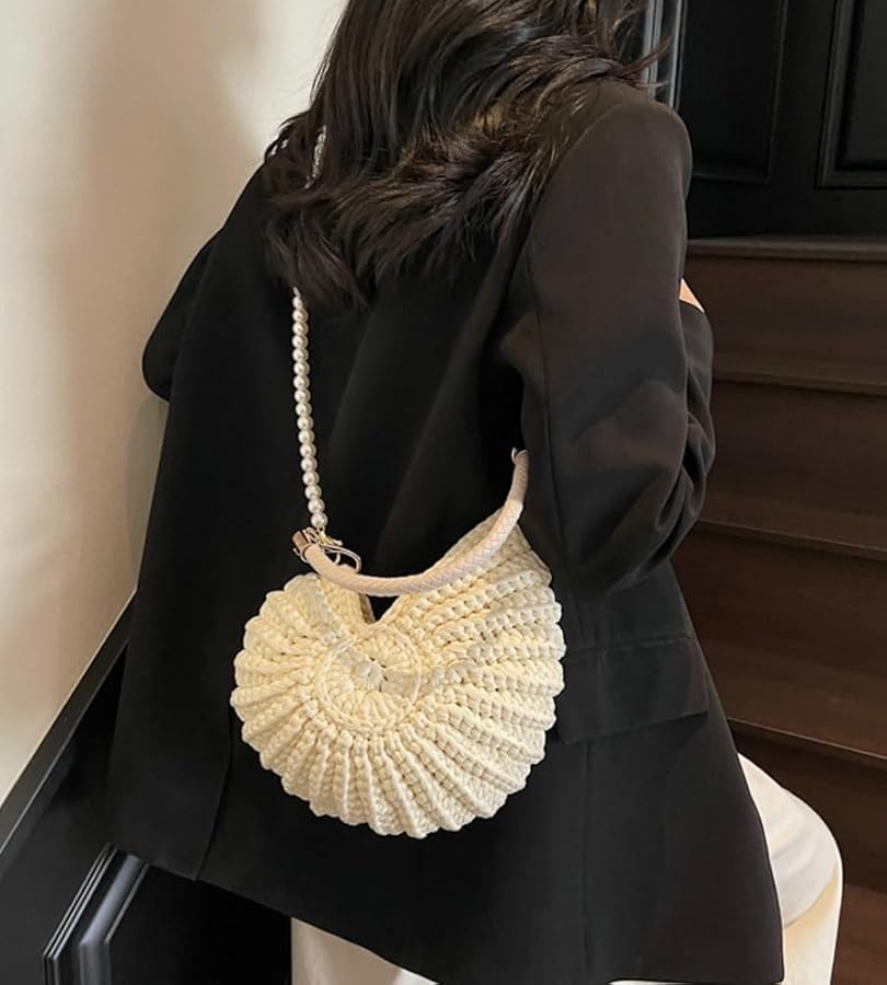 Amazon.com: Handwoven Seashell Bag for Women Crochet Beach